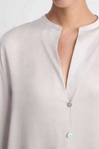 Vince - Silk Band V-neck Collar Blouse