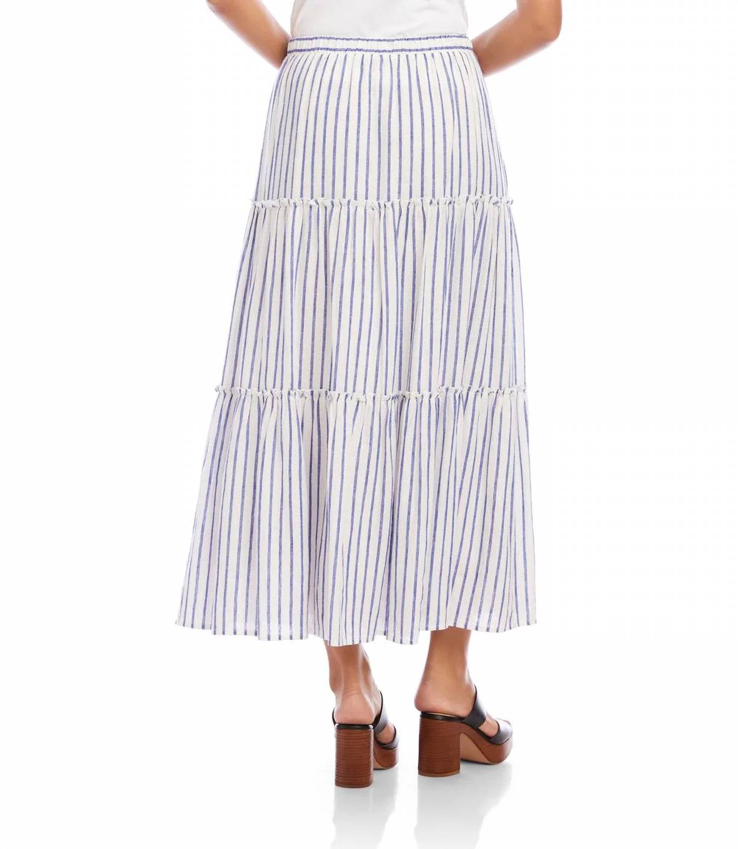 Karen Kane - Stripe Tiered Midi Skirt