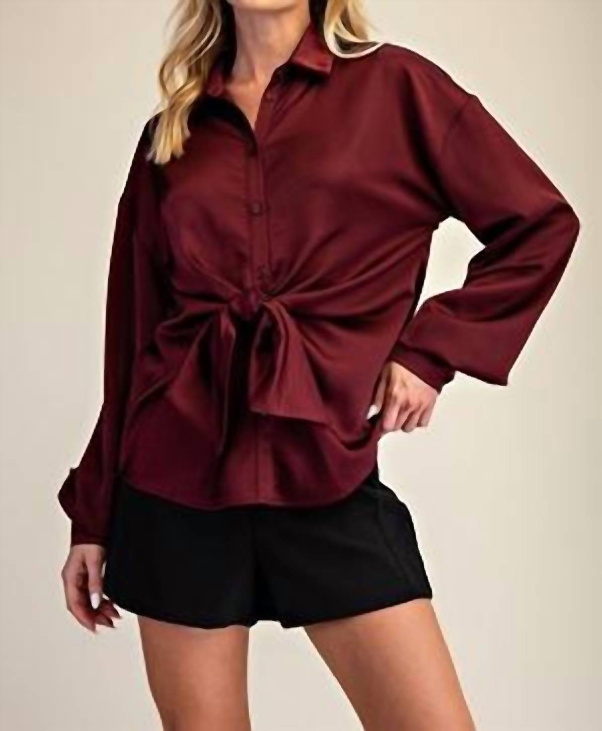 Glam - Midnight Tie Detail Top