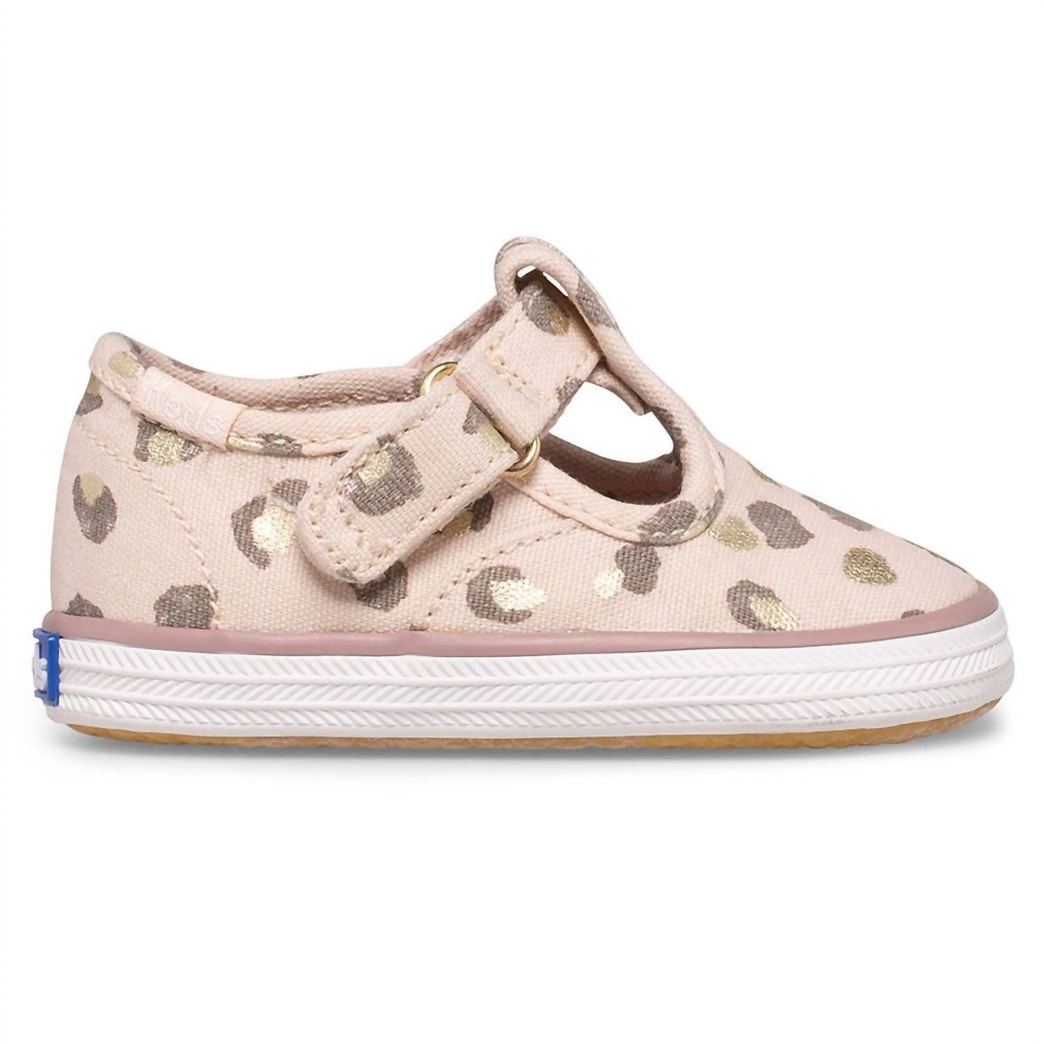 Keds Infant Or Toddler T-strap Casual Sneakers in champion leopard - kids' sneaker - detail view