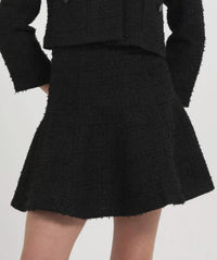 Stellah Novelty Tweed Mini Skirt in black - women's skirt