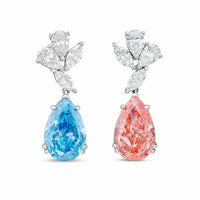 Diana M Jewels - Women's Pear Lab-Grown Diamond Stud Earrings (7.00 Ct TCW) - Elegant