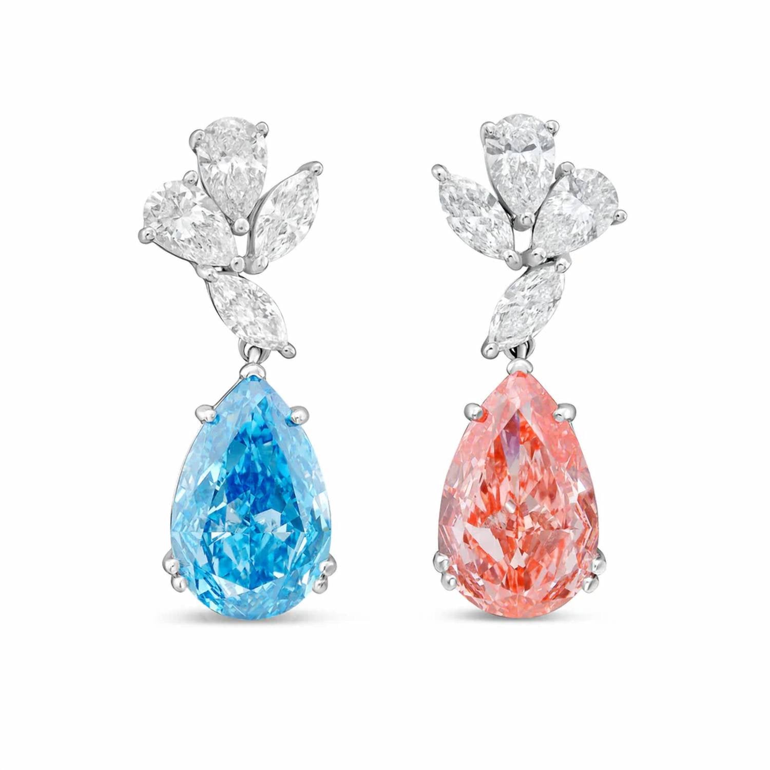 Diana M Jewels - Women's Pear Lab-Grown Diamond Stud Earrings (7.00 Ct TCW) - Elegant