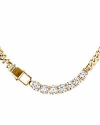 No Whining Designing - Women's 7 Stud Diamond Necklace