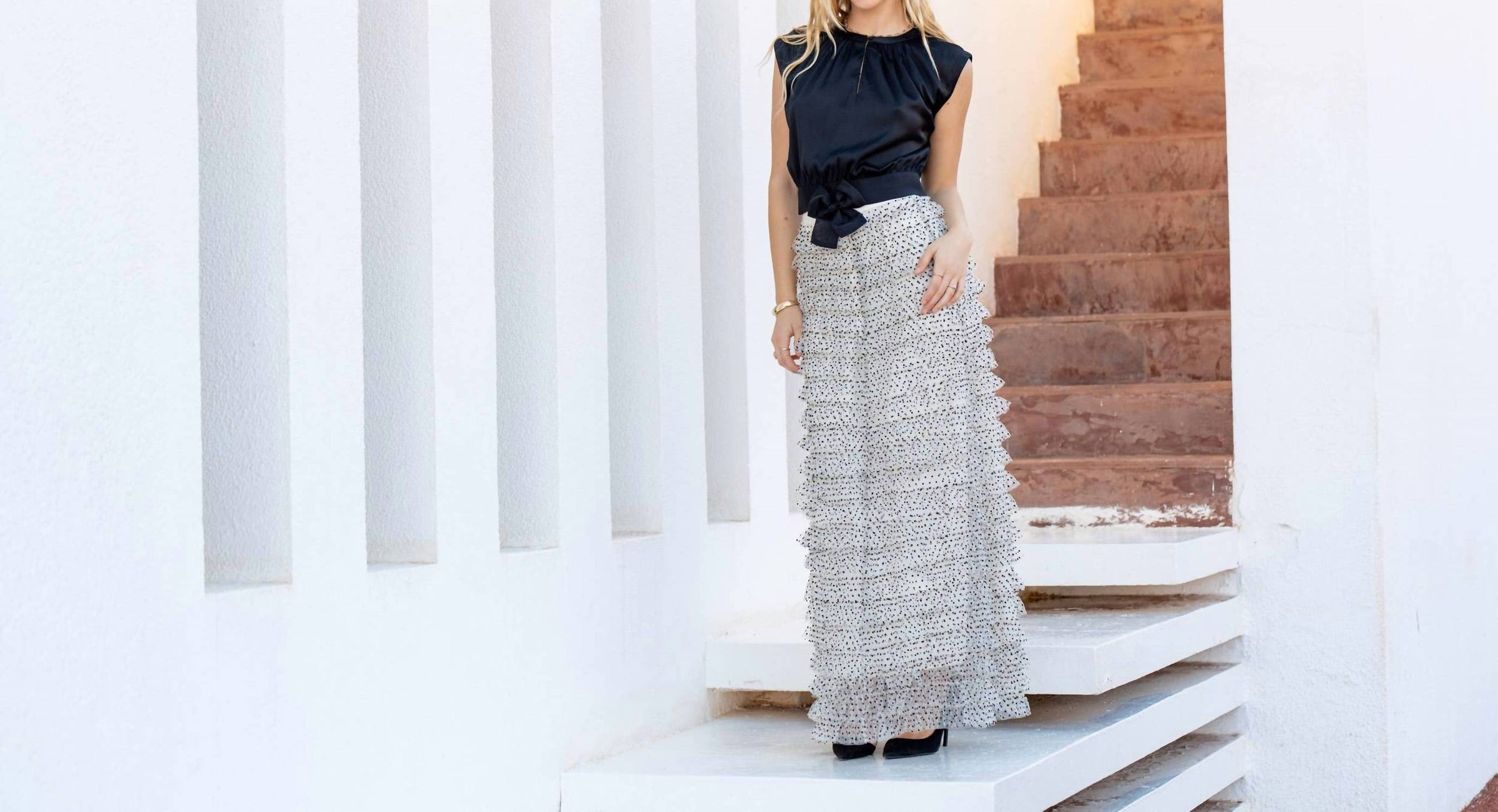 Choklate Paris - Tulle Dotted Maxi Skirt
