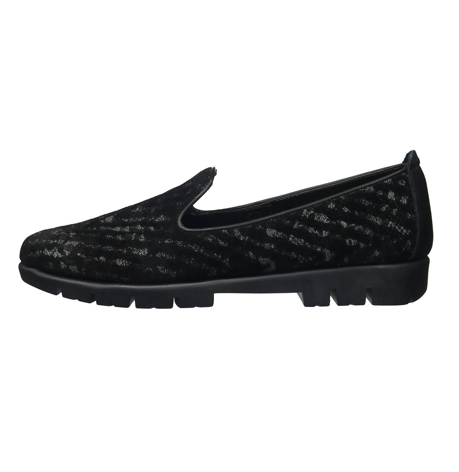 The FLEXX Women's Smokin Hot Loafer in gunmetal black - women's flats - detail view