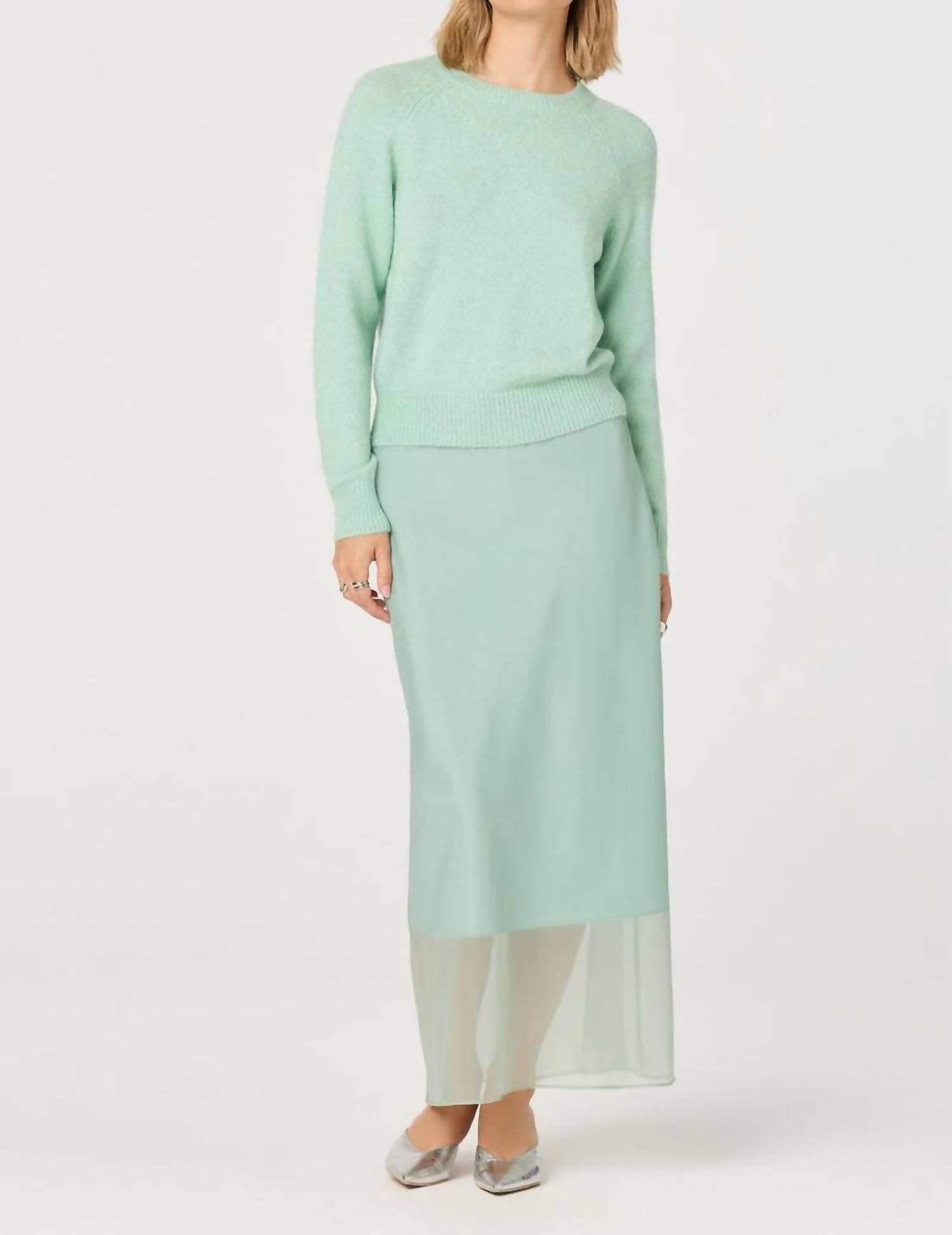 ASTR Brigett Classic Crewneck Sweater in mint - women's sweater