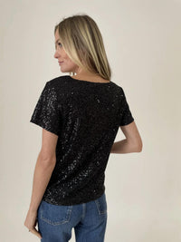 Six/Fifty - Emma Sequin Short Sleeve Top