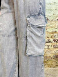 Easel - Chambray Cargo Pants