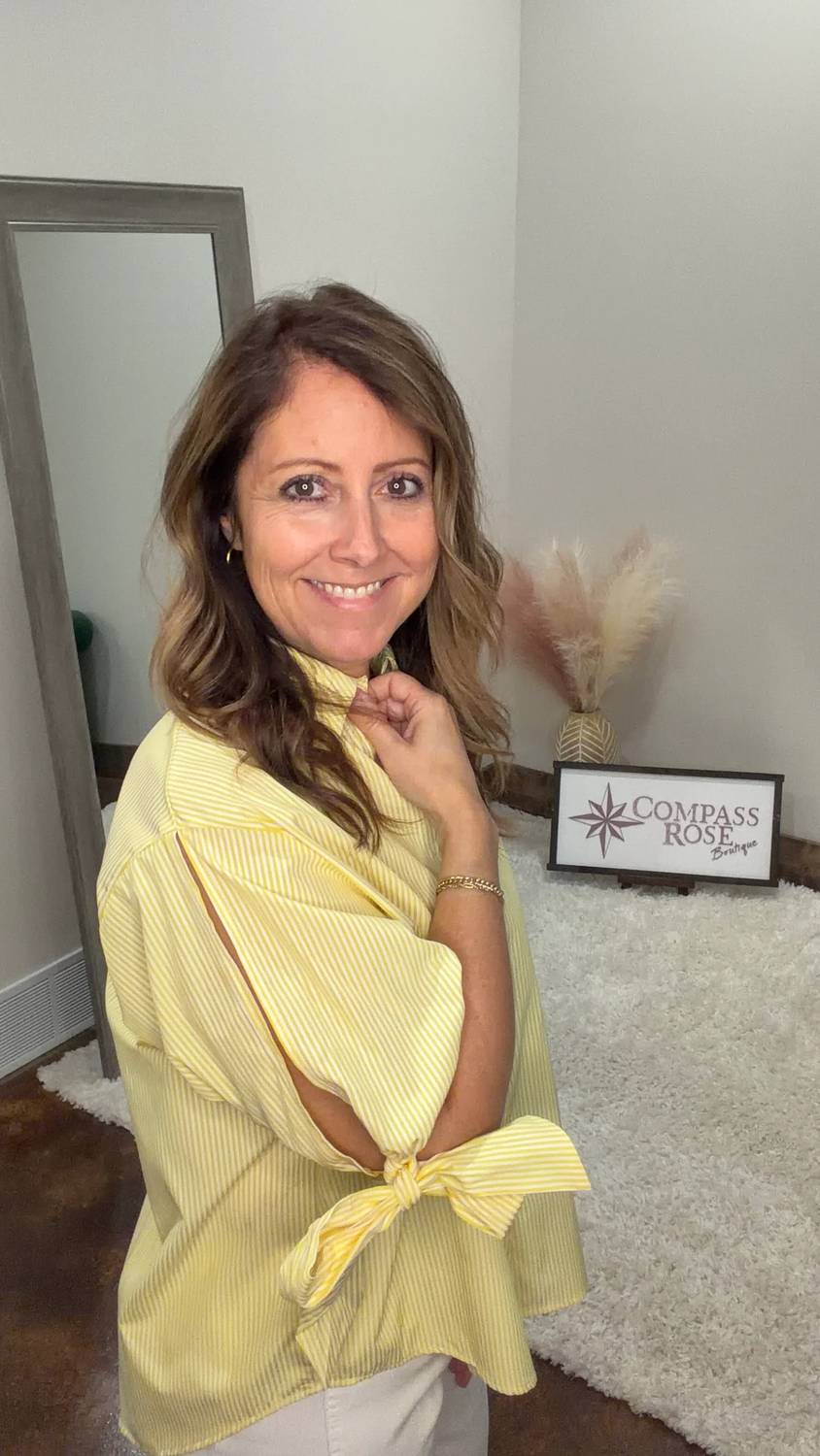 Vine & Love - Bow Tie Sleeve Blouse