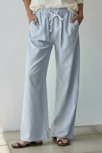 By Together - Linen Striped Wide Leg Pants