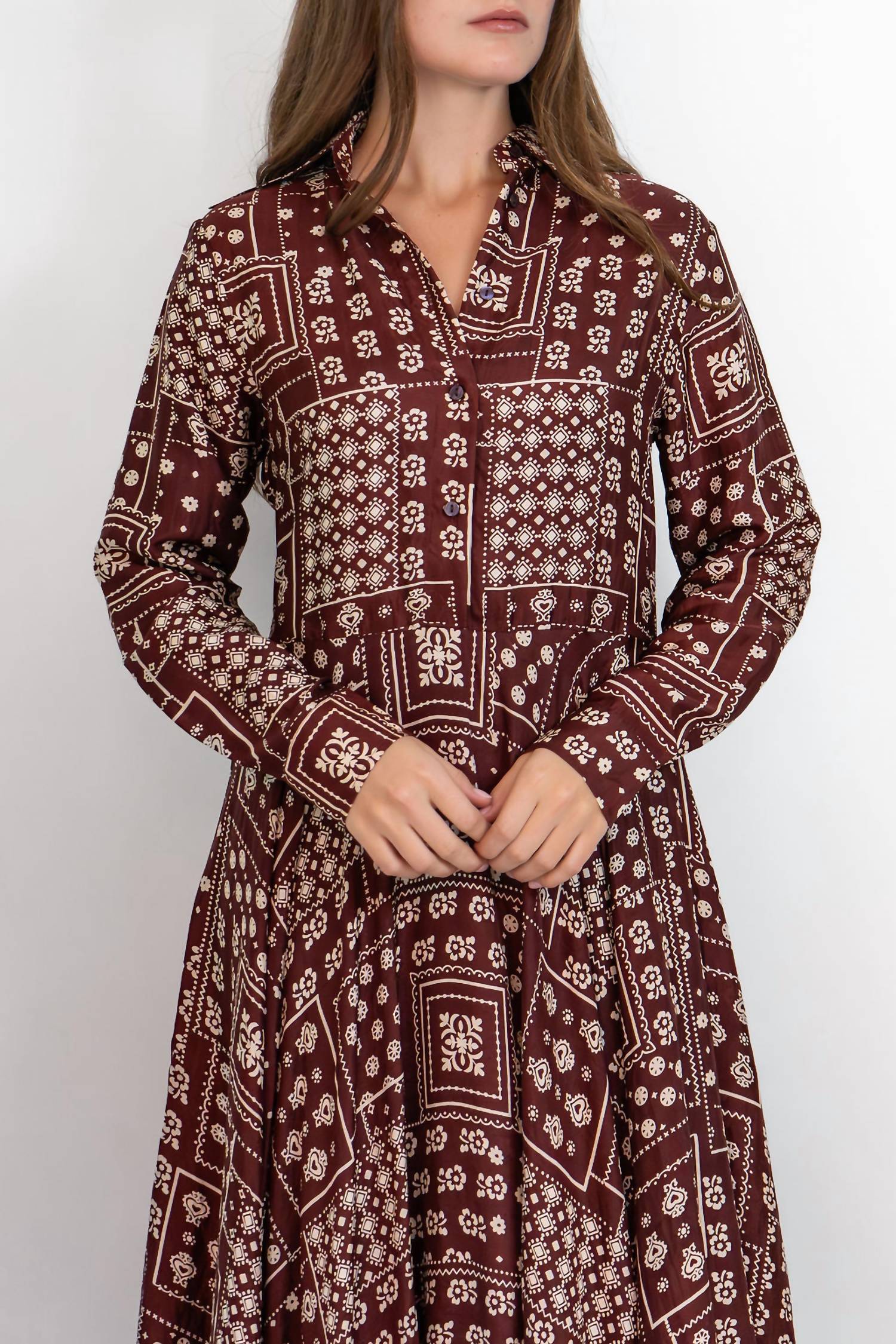 ALIX OF BOHEMIA Aelin Dress in brown - women's dress - detail view