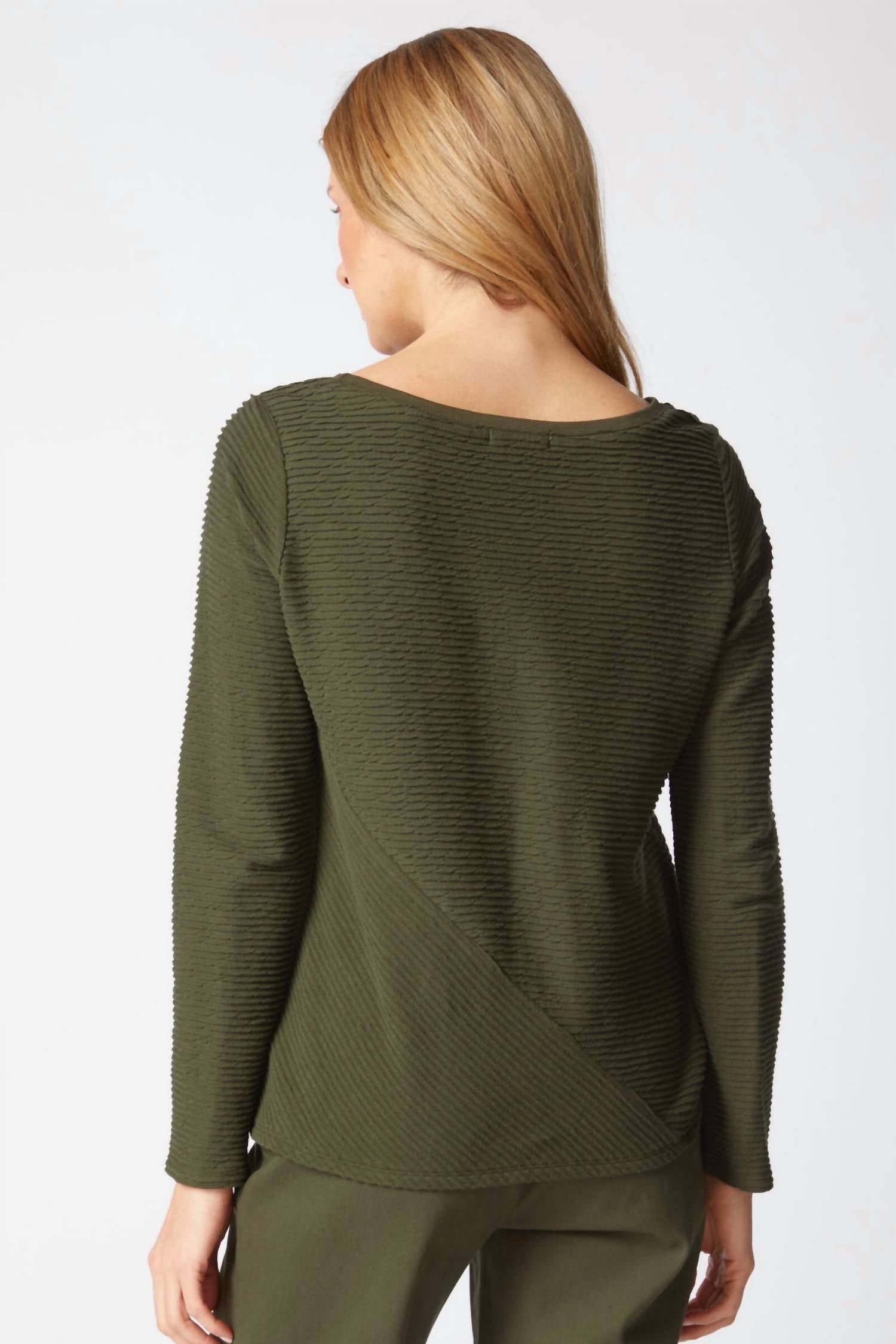 habitat Ripple Effect Harvest Top in forest - women's long sleeve top - alternate view