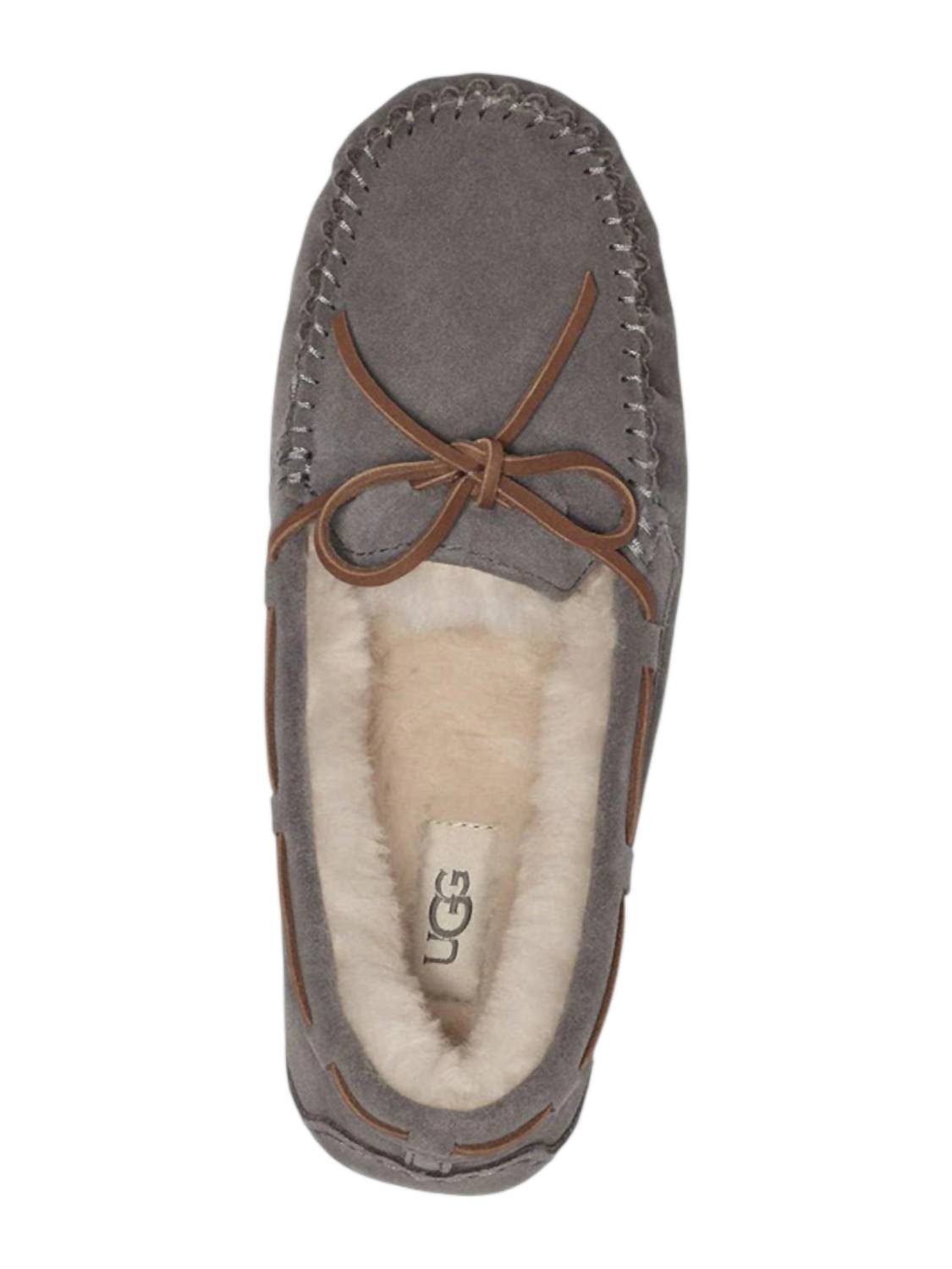 UGG Women's Dakota Moccasin Slip-on Shoes in pewter - women's shoe - detail view