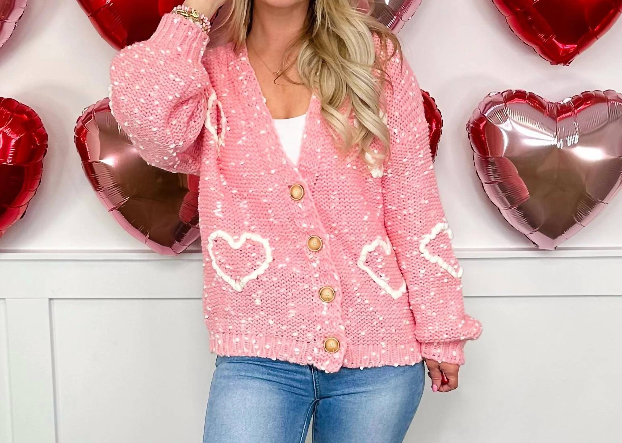 Mello - Falling In Love Knit Long Sleeve Cardigan