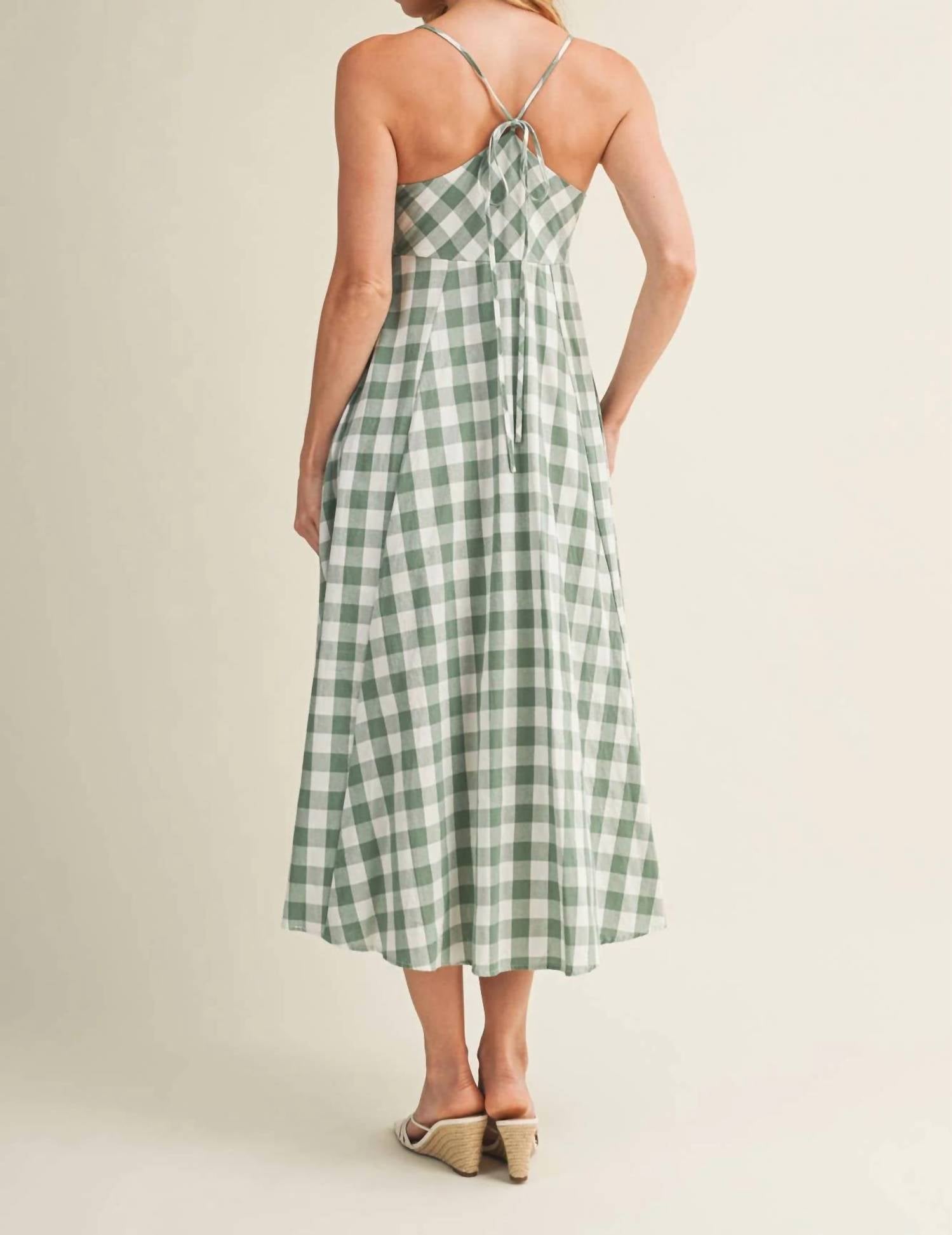 Mustard Seed - Miranda Tie Front Gingham Midi Dress