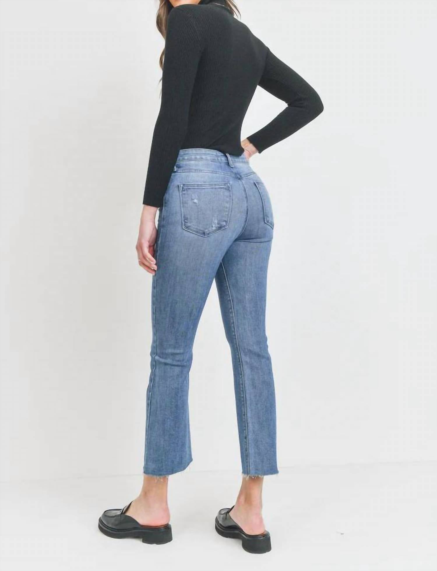 Just Black Denim - High Rise Tonal Crop Flare Jean