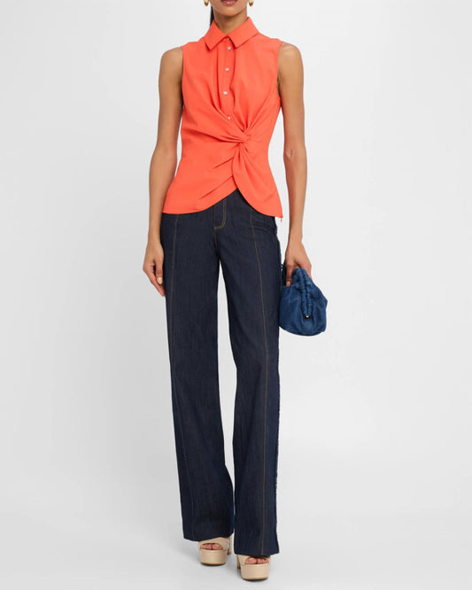 Cinq A Sept - Dani Button-front Twist Top