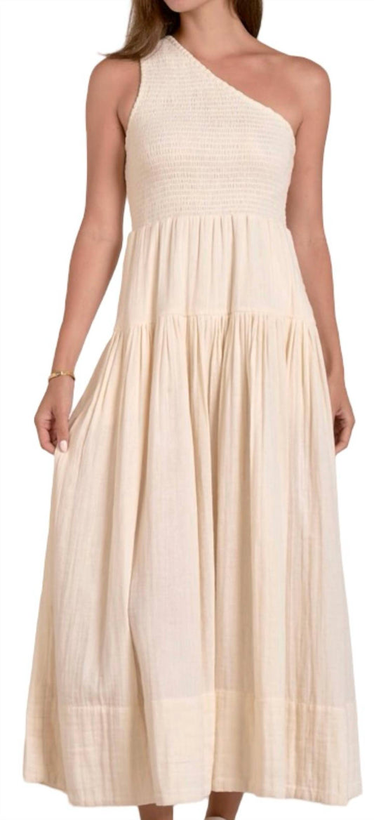 Elan - One Shoulder Smocked Maxi Dress