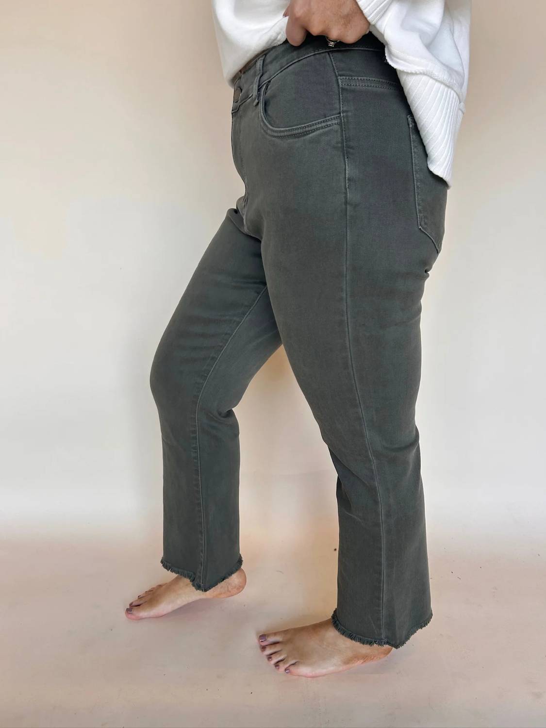 Coco + Carmen - Genesis Frayed Ankle Bootcut Jeans