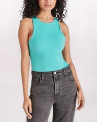 STEVE MADDEN Nico Bodysuit in pastel turquoise 1 - women's shirt - detail view