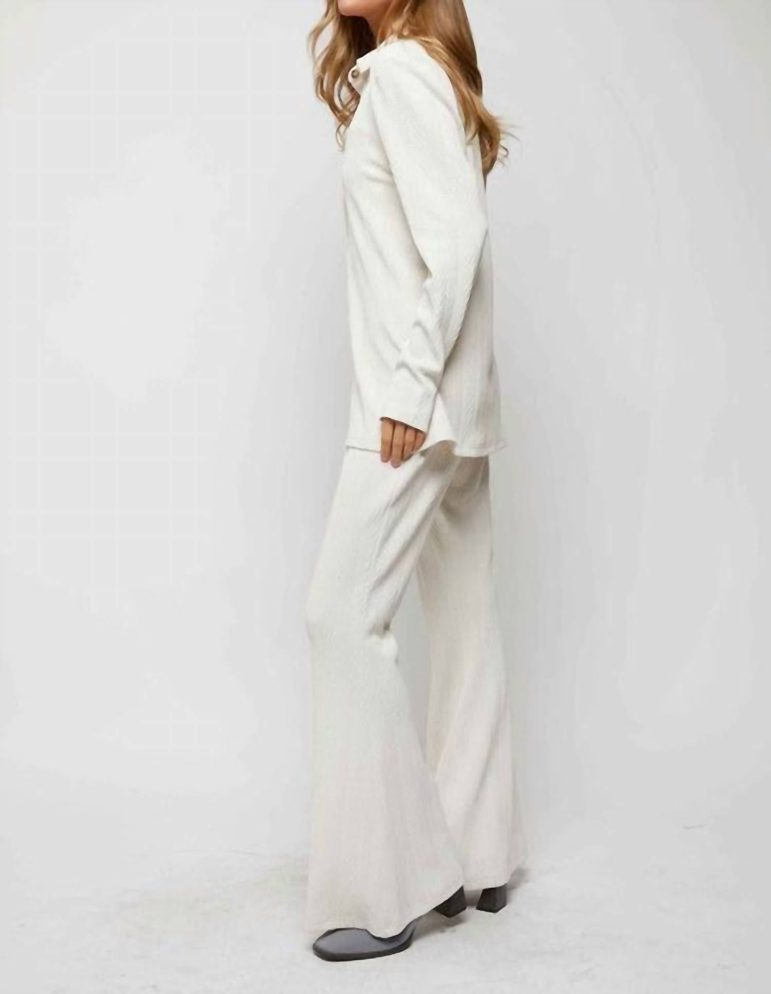 Davi & Dani - Solid Wide Leg Pants