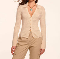Ramy Brook - Cathy Pointelle Silk Cashmere Cardigan Sweater