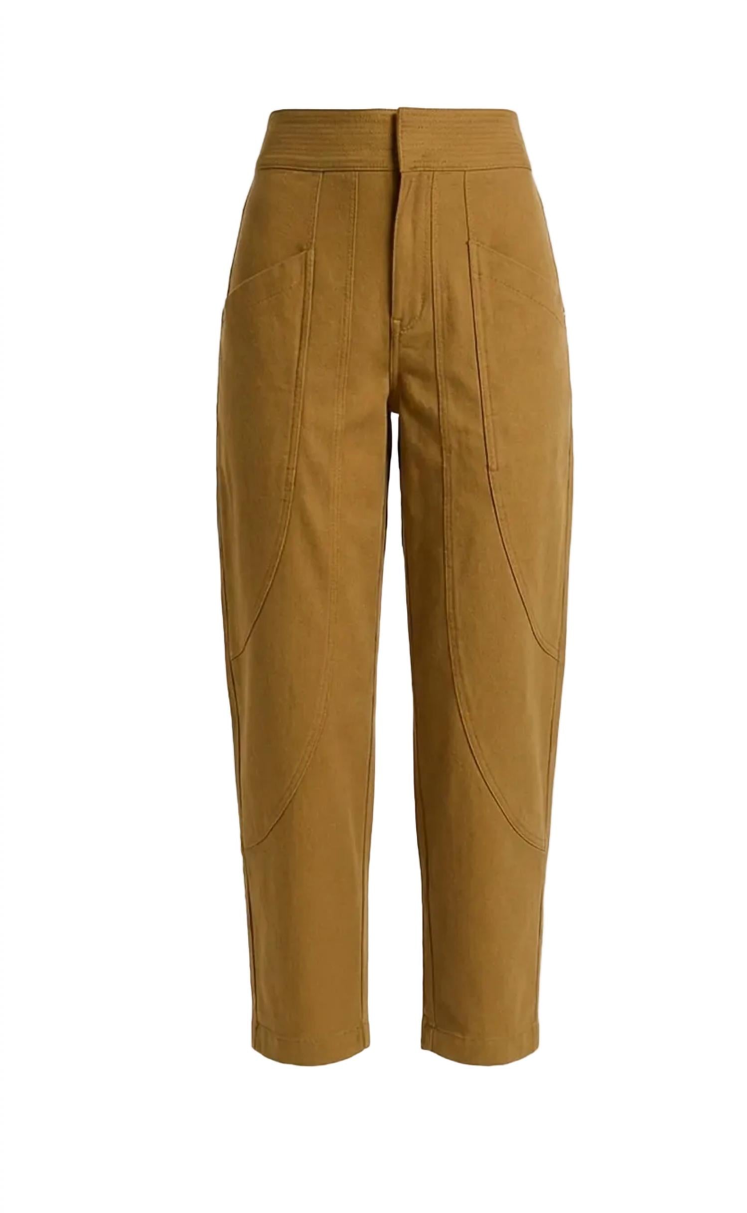 Cleobella Leo Cropped Wide Leg Pants in dull gold - women's pants - detail view