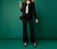 Coco + Carmen - Zoella Velour Cardigan With Luxe Stripe