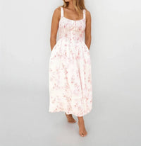 NIBI MTK Shelby Corset Midi Dress in red gardenia - women's dress