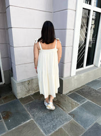 Jodifl - Shoulder Tie Tiered Midi Dress