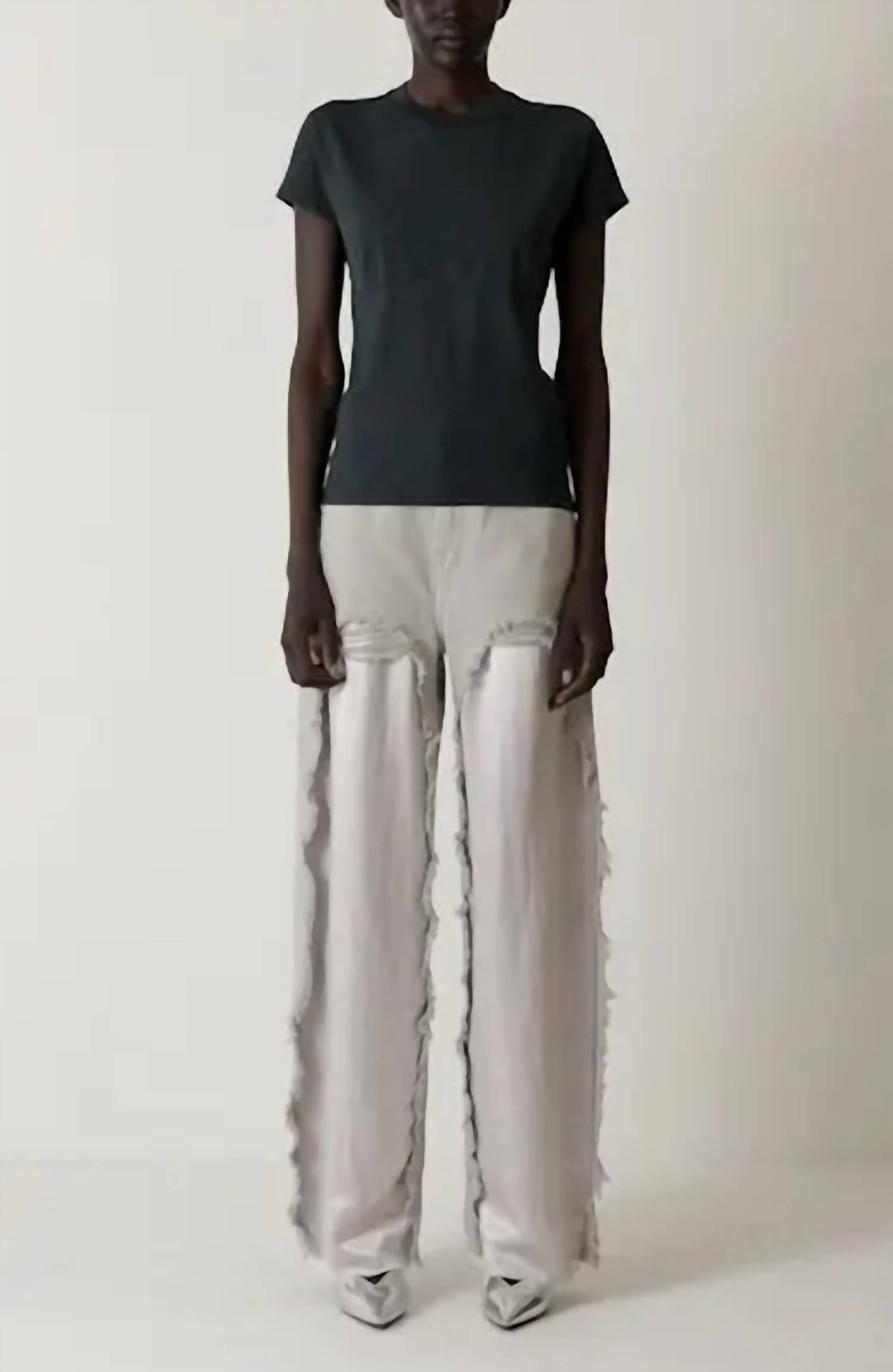 Haikure Bonnie Satin Bull Jean in ice grey - women's jeans - alternate view