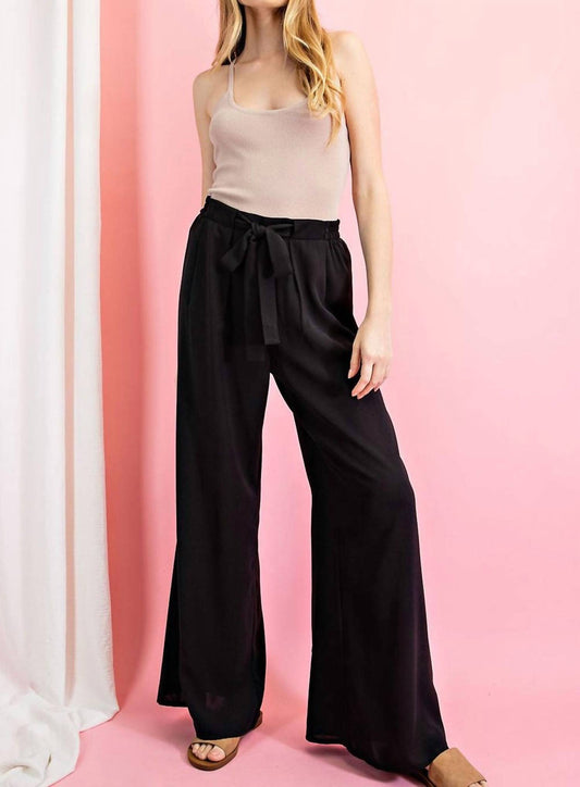 ee:some Wide Leg Pants With Self Tie Belt