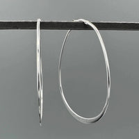 Something Silver - Women's Large Graduated Teardrop Hoops Earrings