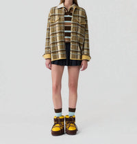 Guest In Residence Plaid Work Shirt in residence plaid work shirt in sole combo - women's shirt