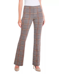 Nic + Zoe Sketched Plaid Bootcut Pants in nuetral multi - women's pants