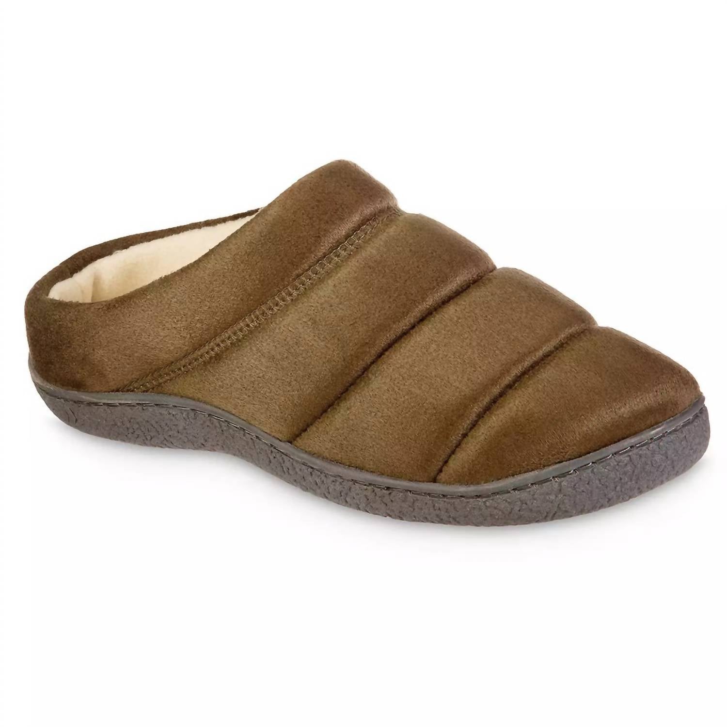 Isotoner - Men's Microsuede Puffer Clog Slipper