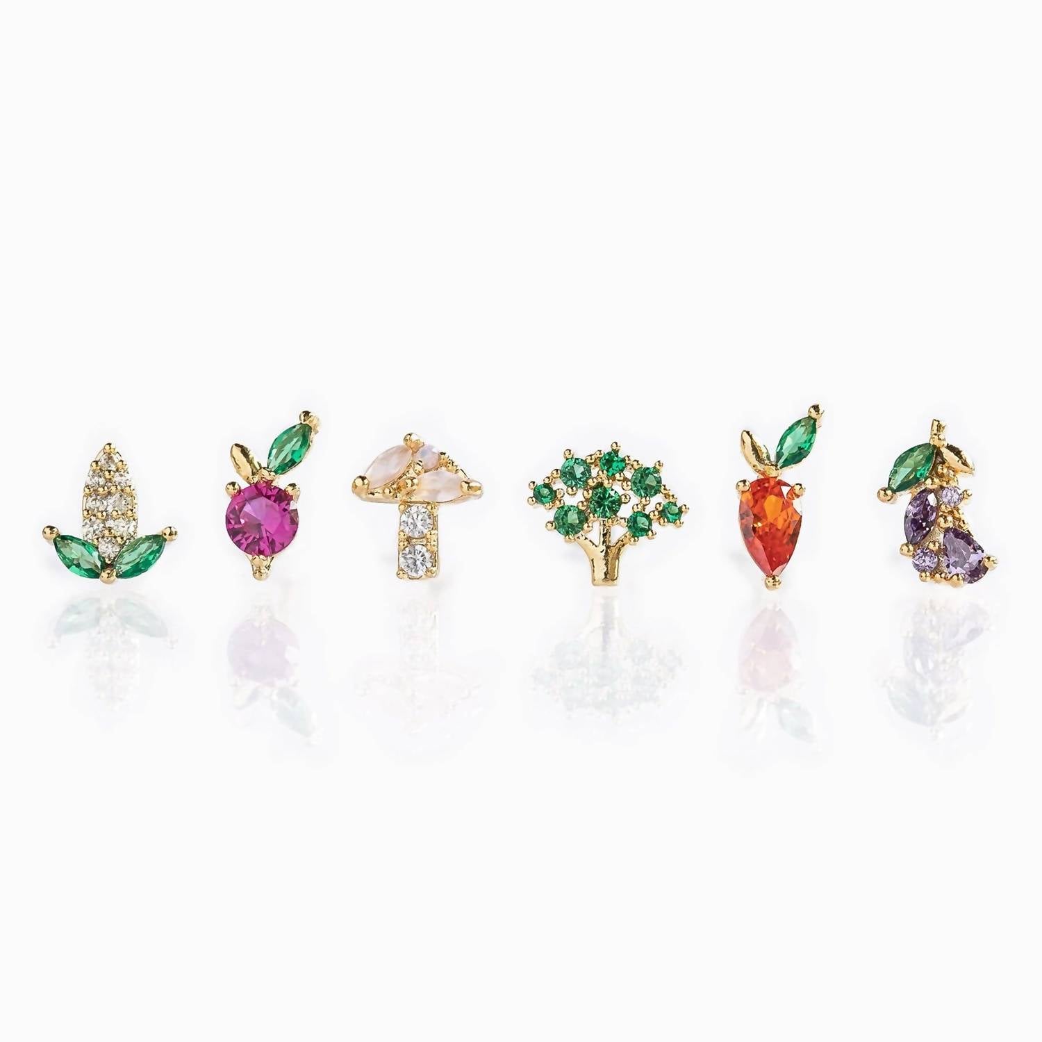 Girls Crew - Women's Farmers Market Veggie Stud Set