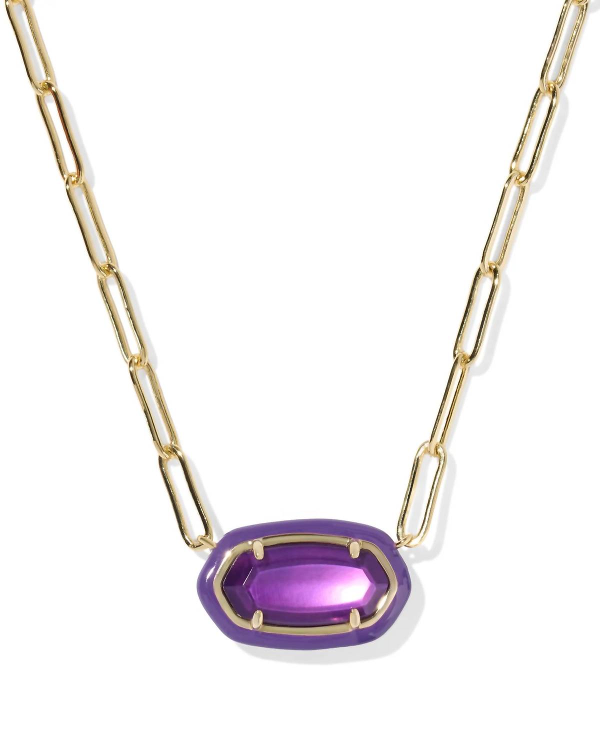 Kendra Scott - Women's Elisa Enamel Frame Paperclip Necklace