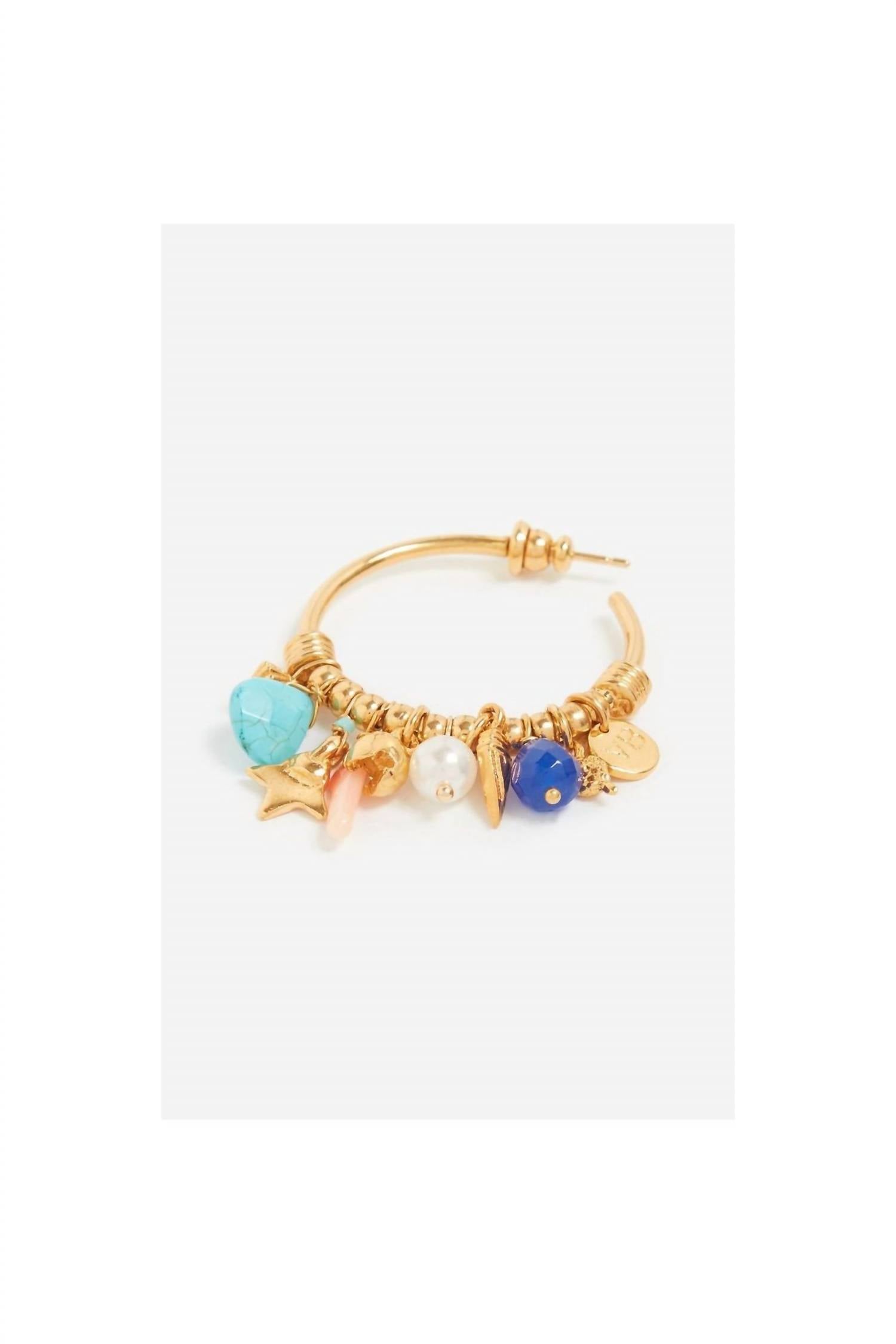 vanessabruno Women's Creole Breloque Earrings in gold - women's jewelry - detail view