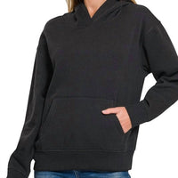 Zenana - Cozy Fleece Hooded Sweatshirt