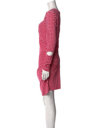 Ganni - Seersucker Cut-out Checked Mini Dress