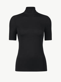 Wolford Aurora Mockneck Shirt in black - women's t-shirt - detail view