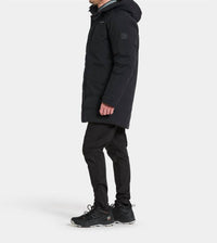 Didricksons Akilles Hooded Parka Coat in black - men's jacket - detail view