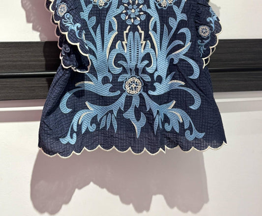 Thml - Women's Flutter Sleeve Embroidered Top