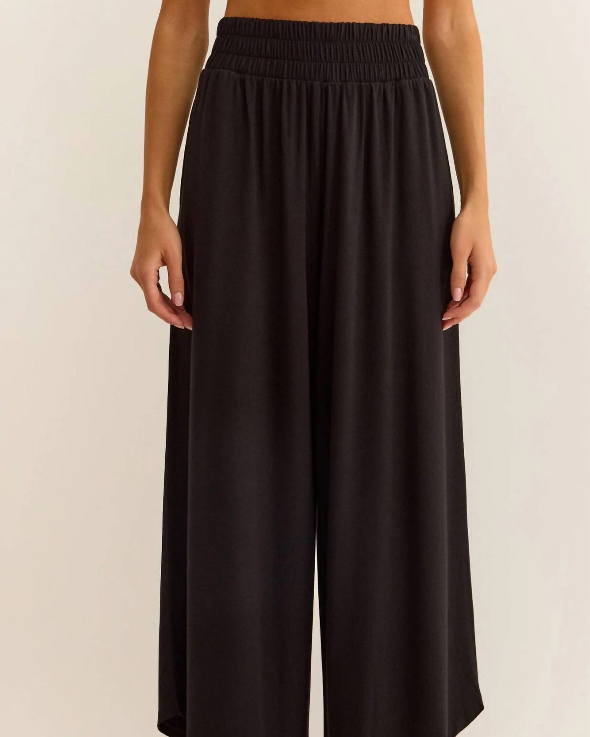 Z Supply Flared High Rise Pant in black - women's pants - detail view