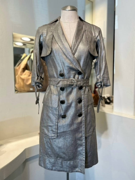 METALLIC TRENCH COAT