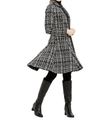Joseph Ribkoff Plaid Knit A-line Swing Dress in black white - women's dress - view 4