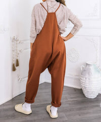 Surelymine - Harem Pocket Jumpsuit Relaxed Fit One-piece