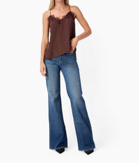Cami NYC Racer Charmeuse Camisole in sable - women's shirt - detail view
